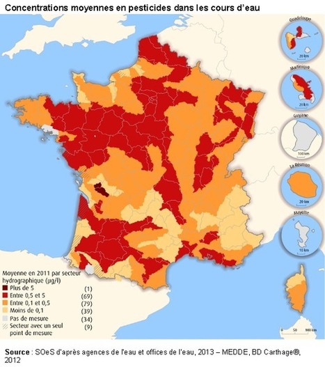 Cartographie des pesticides dans les eaux douces