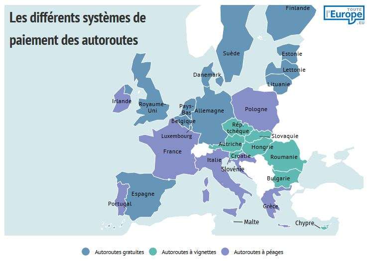 Le prix des autoroutes dans l&rsquo;Union européenne