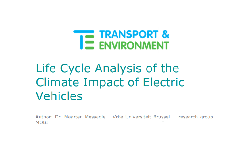 Life Cycle Analysis of the Climate Impact of Electric Vehicles