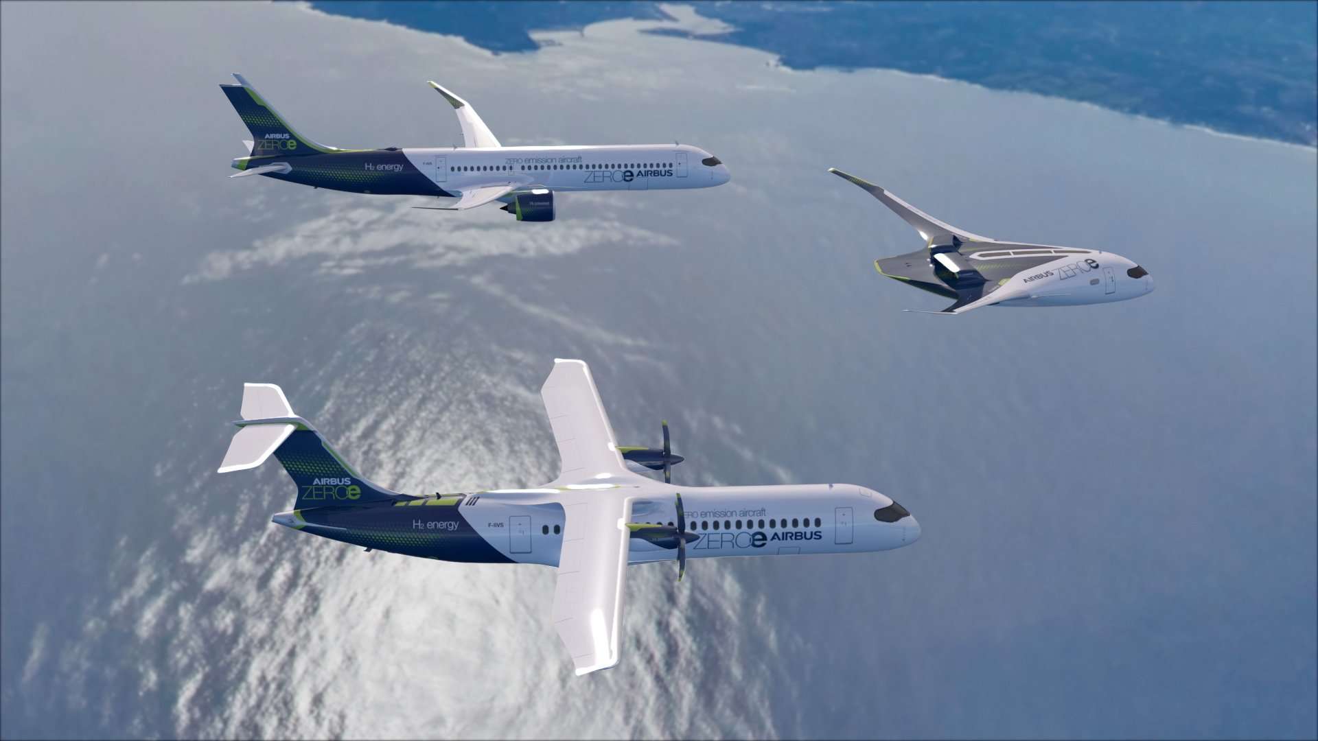 Airbus dévoile trois avions qui seront propulsés à l&rsquo;hydrogène