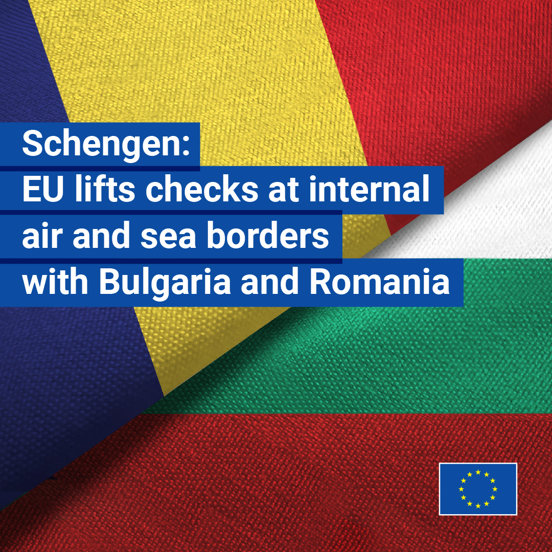 Bulgaria and Romania join the Schengen area