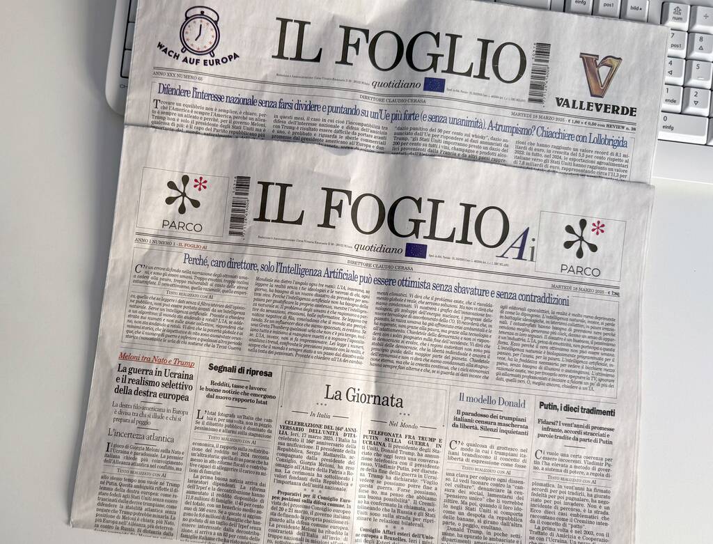 Le journal italien «Il Foglio» confie la rédaction de ses articles à l’IA pendant un mois