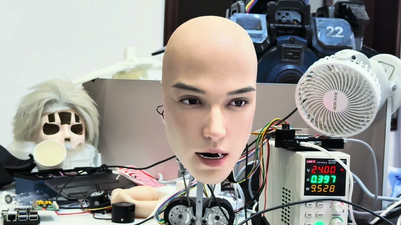 Chinese tech company develops creepy ultra-lifelike robot face — watch it blink, twitch and nod