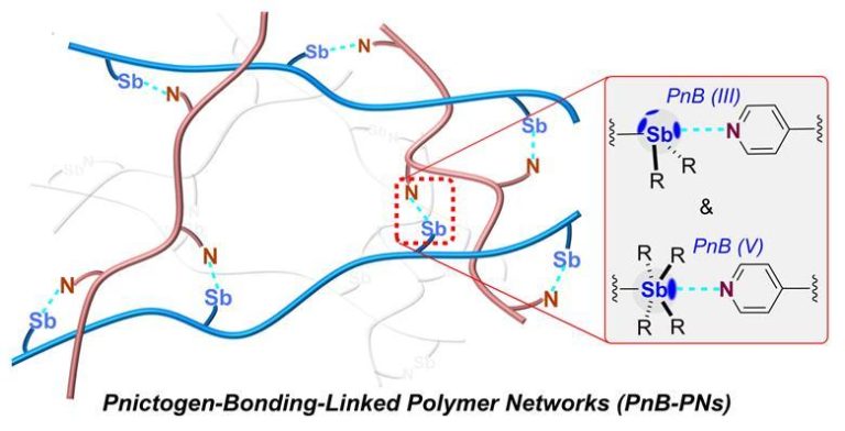 Self-healing polymers emerge from the first use of pnictogen bond crosslinks