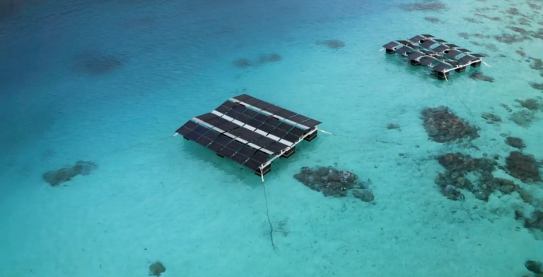Un démonstrateur pour étudier l’effet du solaire flottant sur les coraux en Polynésie Française