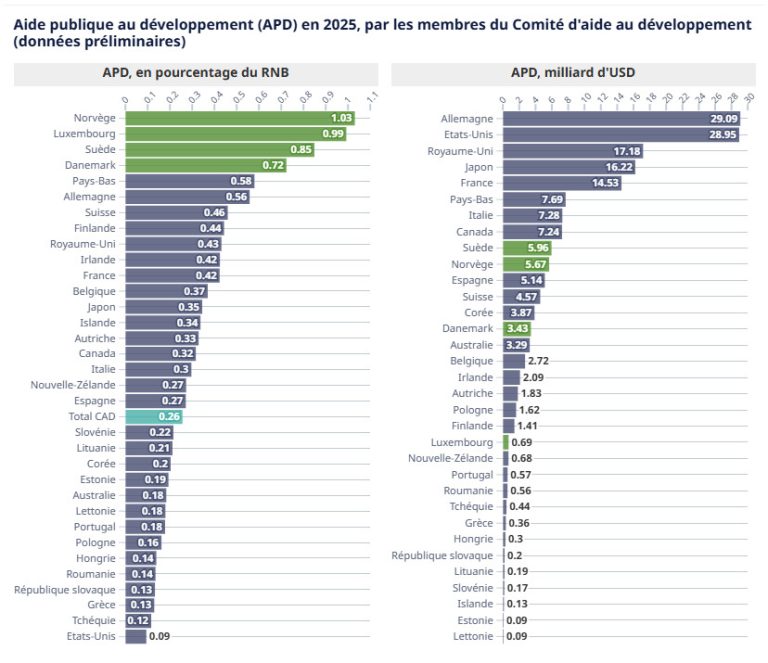 Un déclin historique de l’aide au développement : données préliminaires de l’APD pour 2025