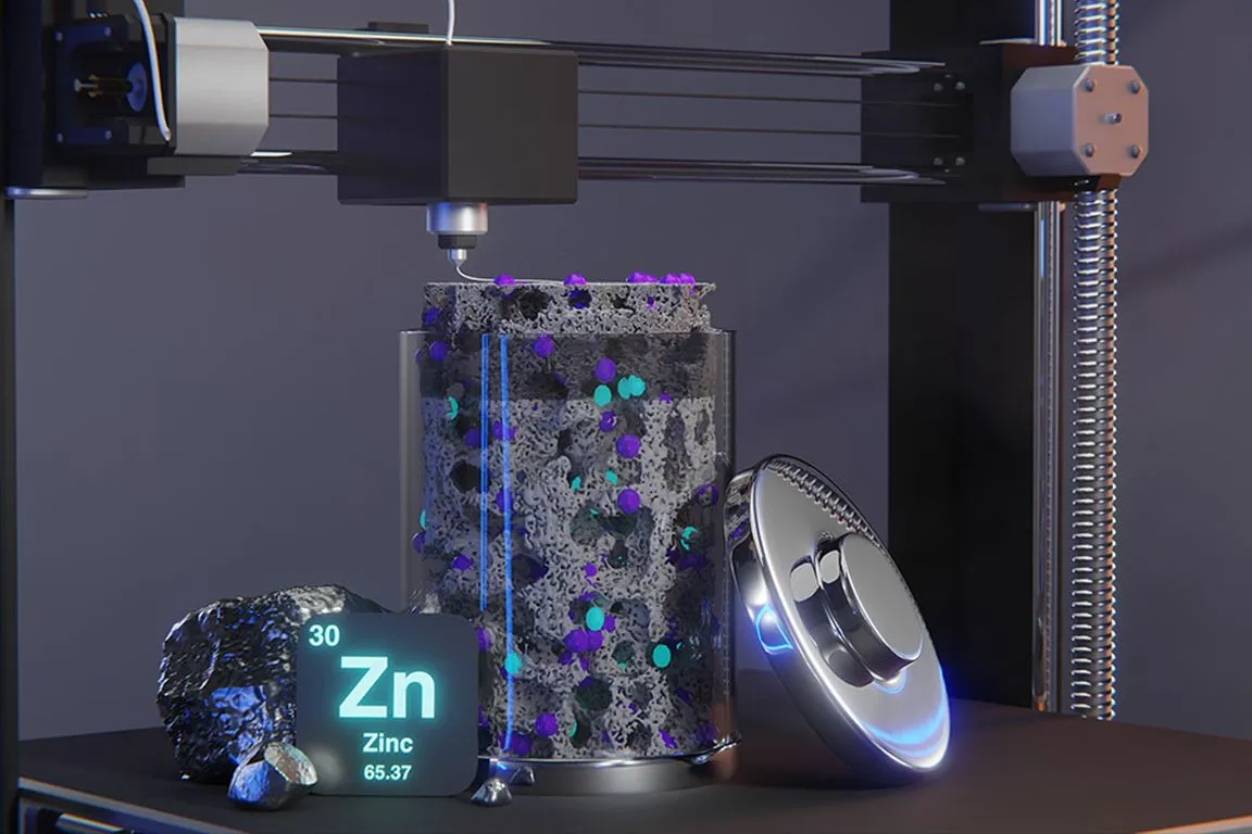 New 3D-printed zinc battery stores 7x more charge with fast recharging