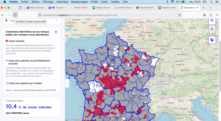 Raccordement des EnR : 10 % du territoire français déjà saturé – pv magazine France