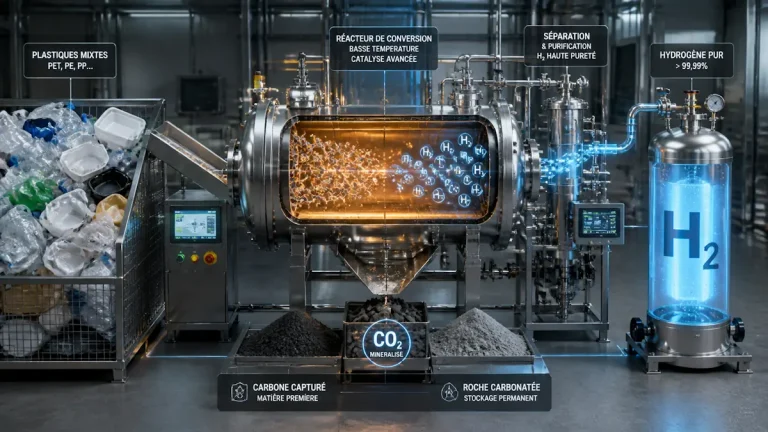 Un nouveau procédé transforme les déchets plastiques mélangés directement en hydrogène sans tri