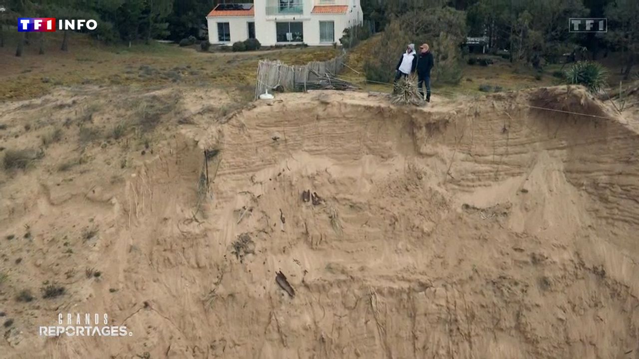 « On était bien face à la mer… » : en Vendée, le cauchemar d&rsquo;un couple dont 100 m² de jardin ont été engloutis par l&rsquo;océan | TF1 Info