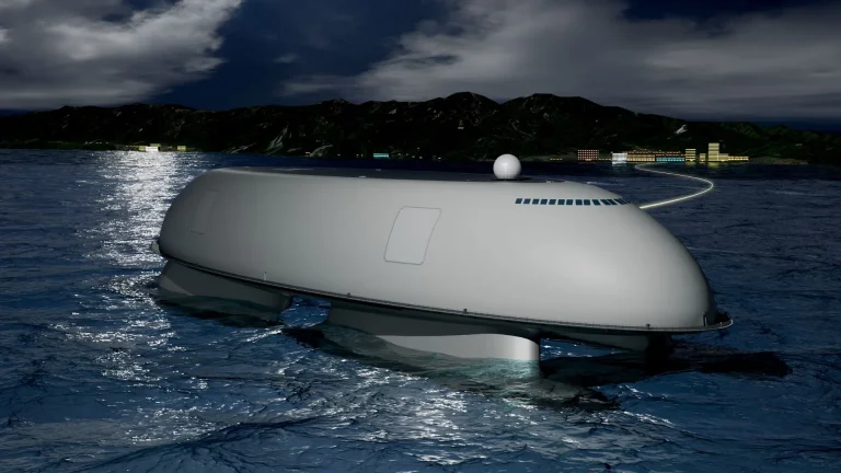 Floating vessel delivers power, water, and compute with zero emissions