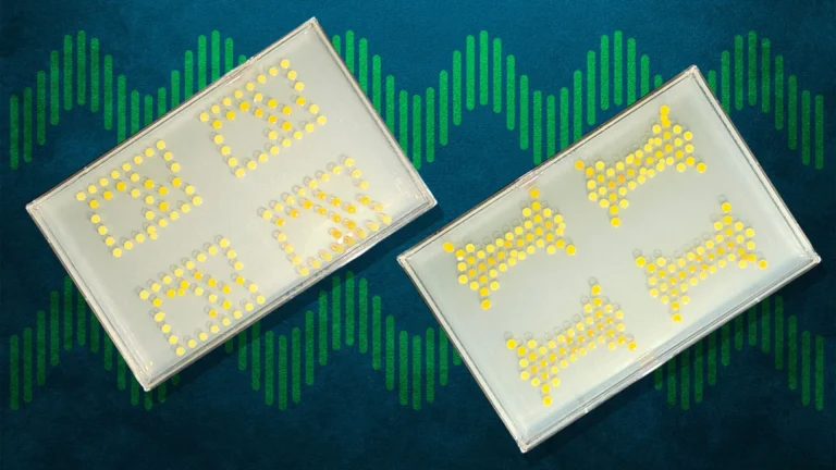 Living bacterial transistors perform logic operations inside plants