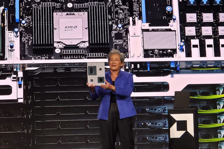 Avec son rack Helios, AMD se calque sur la stratégie de Nvidia mais veut le surpasser sur chaque composant, du CPU au GPU en passant par le réseau