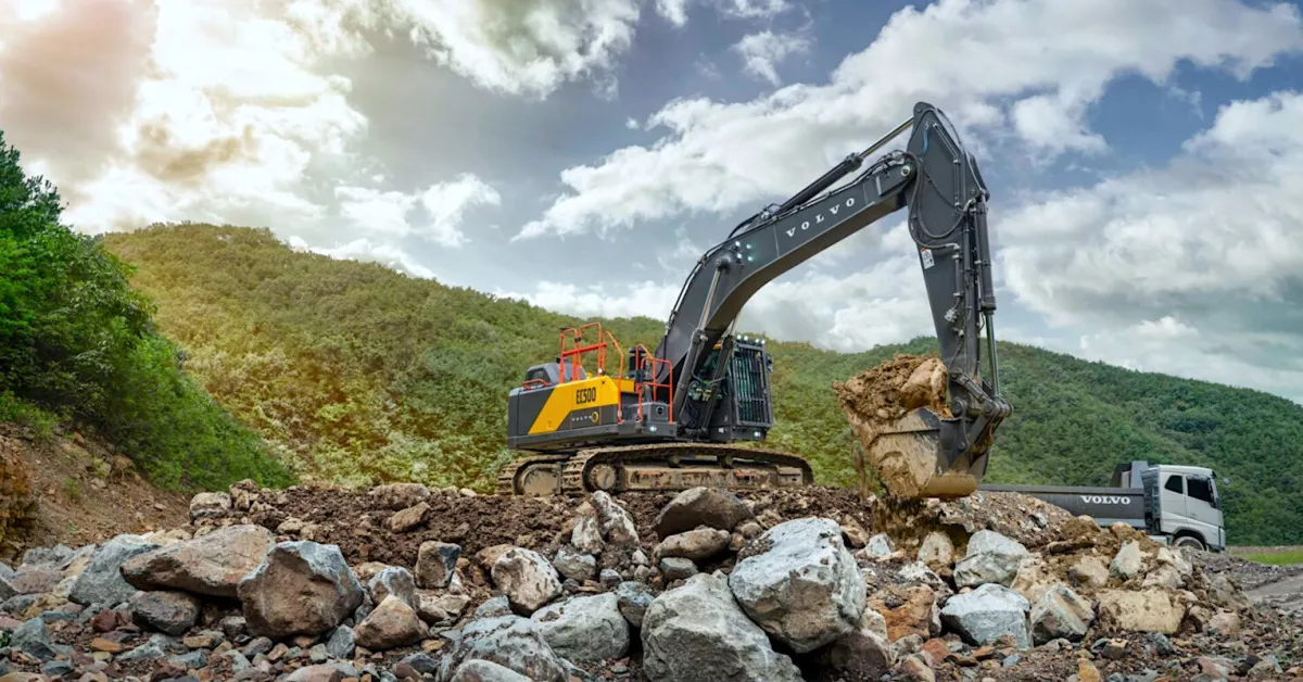 New, 50-ton Volvo EC500 Electric excavator never needs charging